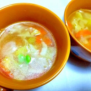余り野菜で作る簡単コンソメスープ